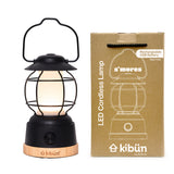 Kibun K80101 S'mores Cordless LED Outdoor Table Lamp with Dimmer, Built-in Rechargeable Battery, 3-Level Brightness with Power Bank, Black