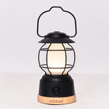 Kibun K80101 S'mores Cordless LED Outdoor Table Lamp with Dimmer, Built-in Rechargeable Battery, 3-Level Brightness with Power Bank, Black