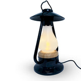 Kibun K80120 Bonfire Cordless LED Outdoor Table Lamp with Dimmer, Built-in Rechargeable Battery, 3-Level Brightness with Power Bank, Black