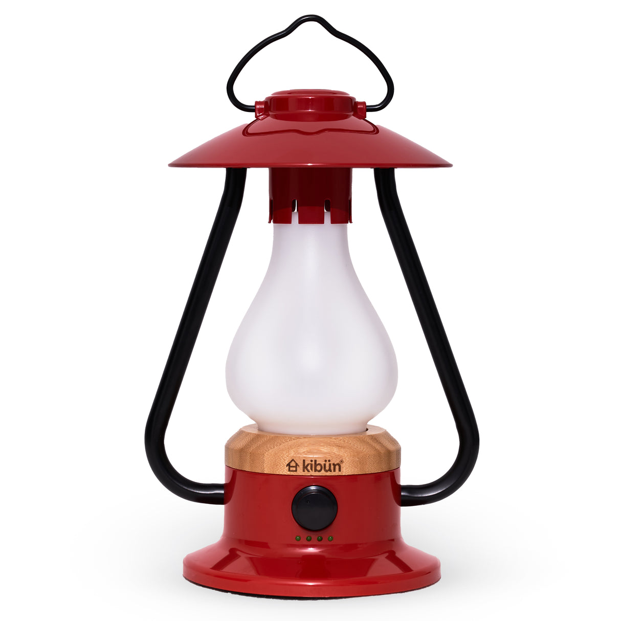 Kibun K80121 Bonfire Cordless LED Outdoor Table Lamp with Dimmer, Built-in Rechargeable Battery, 3-Level Brightness with Power Bank, Red