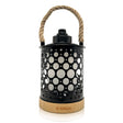 Kibun K80140 Stargaze Cordless LED Outdoor Table Lamp with Dimmer, Built-in Rechargeable Battery, 3-Level Brightness with Dual Power Source, Black