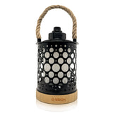 Kibun K80140 Stargaze Cordless LED Outdoor Table Lamp with Dimmer, Built-in Rechargeable Battery, 3-Level Brightness with Dual Power Source, Black