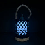 Kibun K80140 Stargaze Cordless LED Outdoor Table Lamp with Dimmer, Built-in Rechargeable Battery, 3-Level Brightness with Dual Power Source, Black