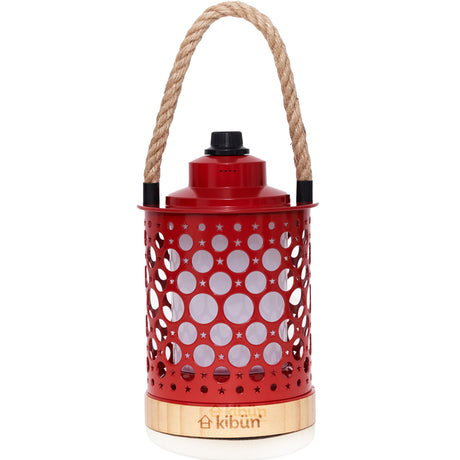 Kibun K80141 Stargaze Cordless LED Outdoor Table Lamp with Dimmer, Built-in Rechargeable Battery, 3-Level Brightness with Dual Power Source, Red