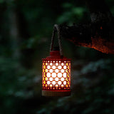 Kibun K80141 Stargaze Cordless LED Outdoor Table Lamp with Dimmer, Built-in Rechargeable Battery, 3-Level Brightness with Dual Power Source, Red