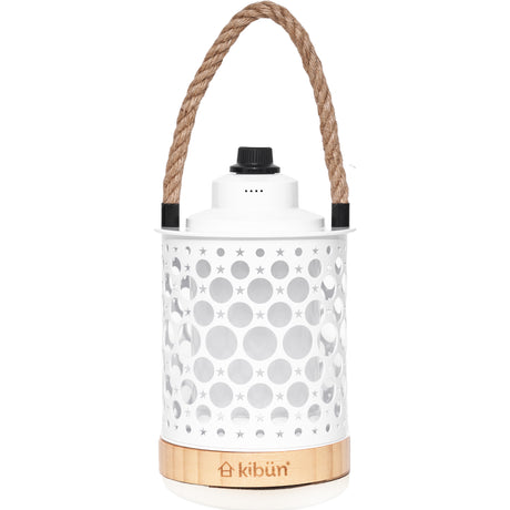 Kibun K80142 Stargaze Cordless LED Outdoor Table Lamp with Dimmer, Built-in Rechargeable Battery, 3-Level Brightness with Dual Power Source, White