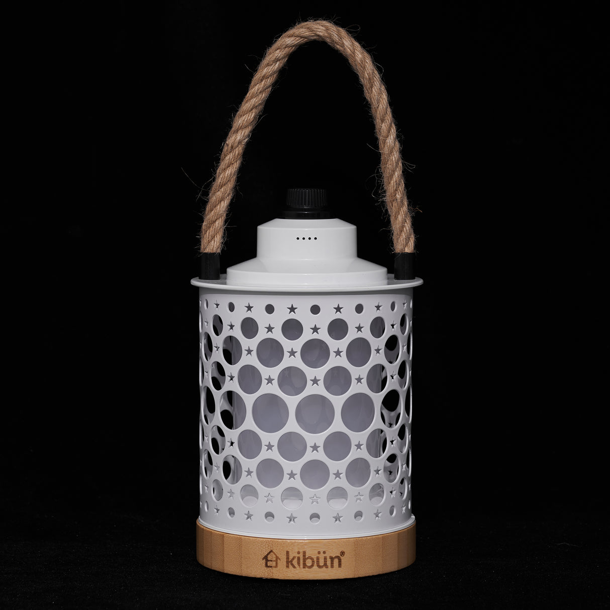 Kibun K80142 Stargaze Cordless LED Outdoor Table Lamp with Dimmer, Built-in Rechargeable Battery, 3-Level Brightness with Dual Power Source, White