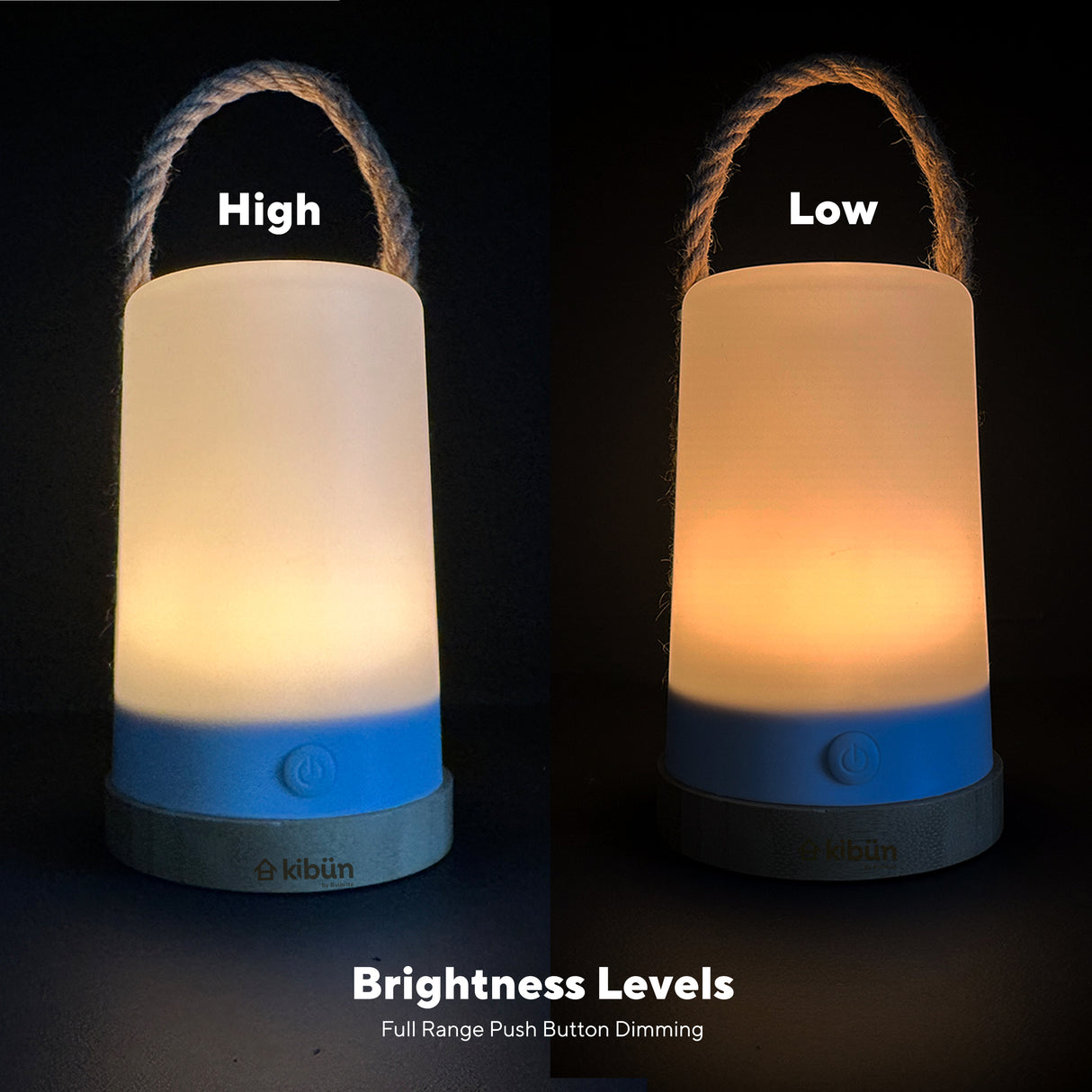 Kibun K80160 Groove Cordless LED Outdoor Table Lamp with Dimmer, Built-in Rechargeable Battery, 3-Level Brightness, White