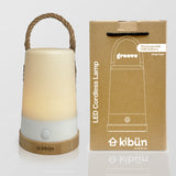 Kibun K80160 Groove Cordless LED Outdoor Table Lamp with Dimmer, Built-in Rechargeable Battery, 3-Level Brightness, White
