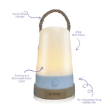 Kibun K80160 Groove Cordless LED Outdoor Table Lamp with Dimmer, Built-in Rechargeable Battery, 3-Level Brightness, White