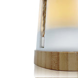 Kibun K80160 Groove Cordless LED Outdoor Table Lamp with Dimmer, Built-in Rechargeable Battery, 3-Level Brightness, White
