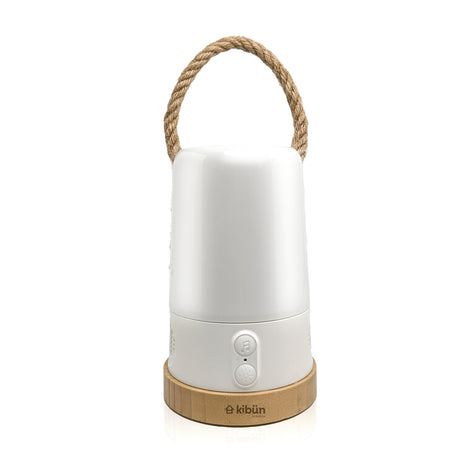 Kibun K80161 Groove Cordless LED Outdoor Table Lamp with Dimmer, Built-in Rechargeable Battery, 3-Level Brightness, Bluetooth Speaker / Color Changing, White