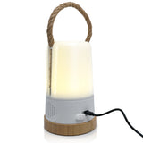 Kibun K80161 Groove Cordless LED Outdoor Table Lamp with Dimmer, Built-in Rechargeable Battery, 3-Level Brightness, Bluetooth Speaker / Color Changing, White