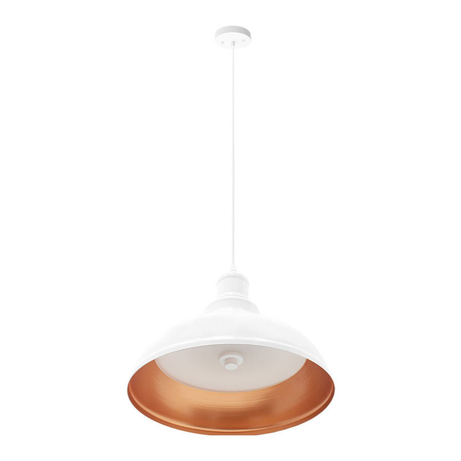 Westgate LCFA-MCT5-WH 25W LED Integrated Vintage Pendant Light White Exterior Copper Interior Finish 27K/30K/35K/40K/50K 120V