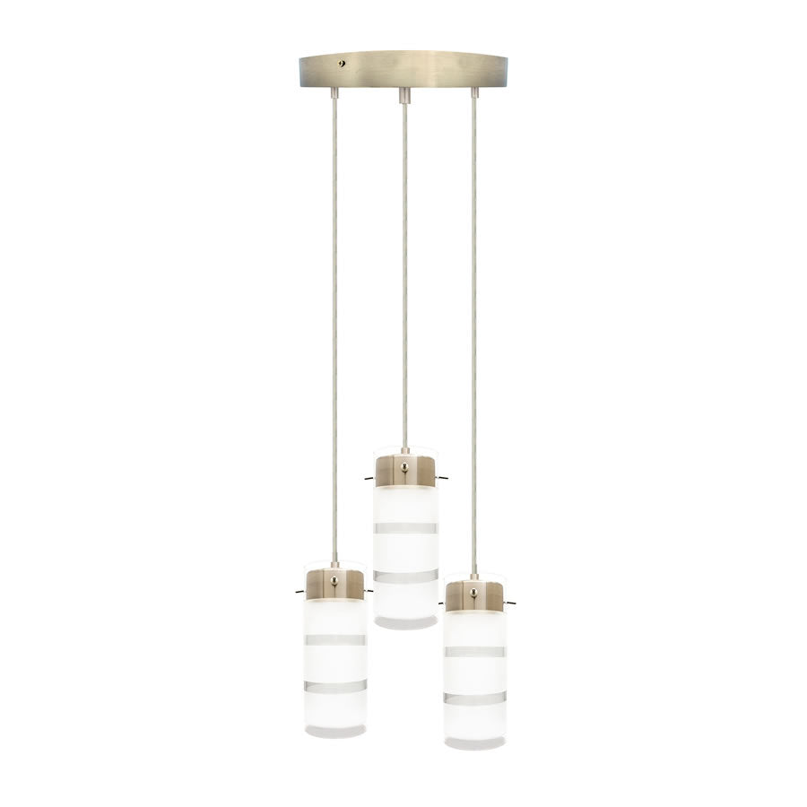 Westgate LCFB-3LR-MCT5 36W LED 3-Light Integrated Pendant Light Brushed Nickel Finish 27K/30K/35K/40K/50K 120V