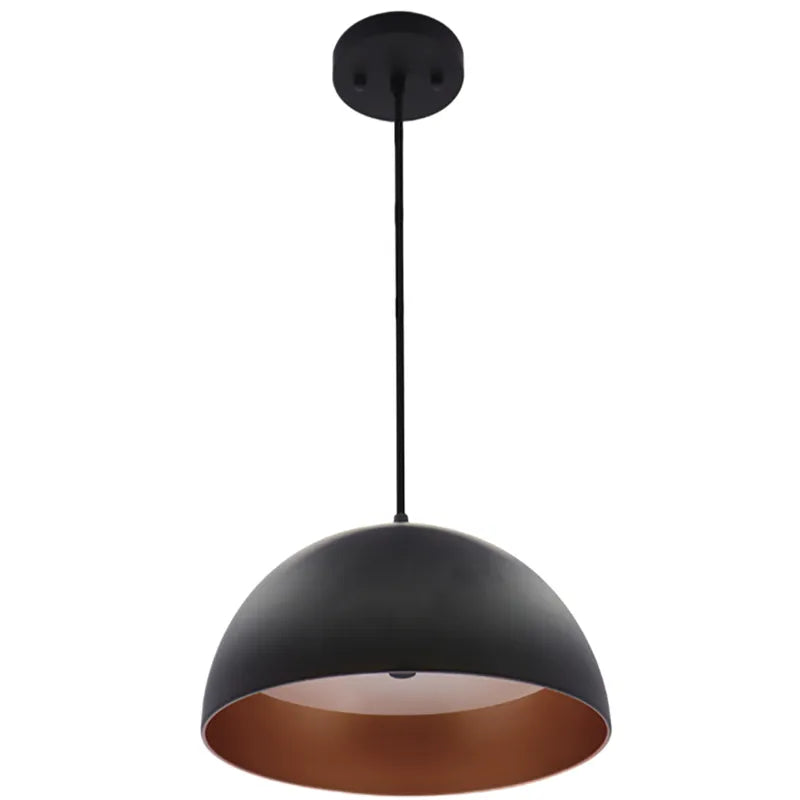 Westgate LCFD-20-MCT5-BG 40W 20" LED Modern Dome Pendant Light Black/Gold Finish 27K/30K/35K/40K/50K 120V