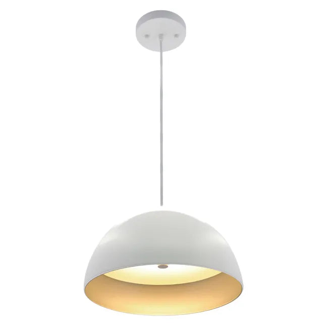 Westgate LCFD-20-MCT5-WS 40W 20" LED Modern Dome Pendant Light White/Silver Finish 27K/30K/35K/40K/50K 120V