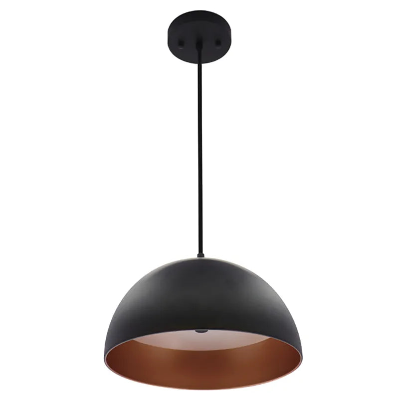 Westgate LCFD-MCT5-BG 25W 12" LED Modern Dome Pendant Light Black/Gold Finish 27K/30K/35K/40K/50K 120V