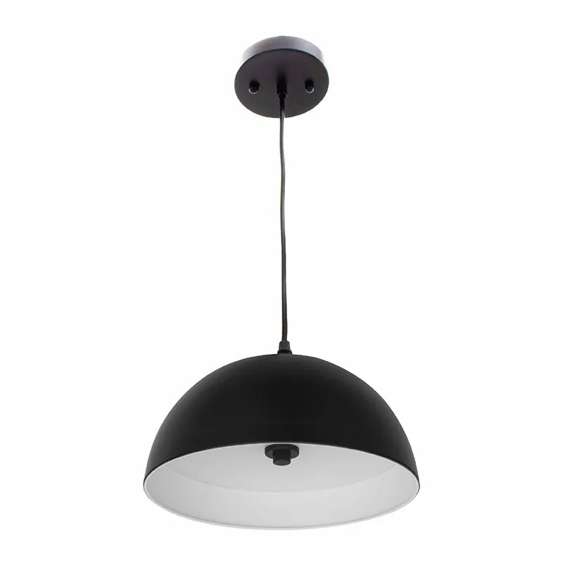 Westgate LCFD-MCT5-BK 25W 12" LED Modern Dome Pendant Light Black Finish 27K/30K/35K/40K/50K 120V