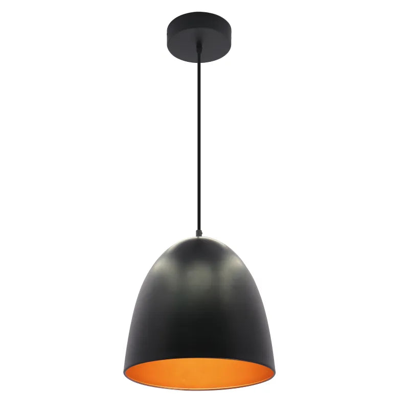 Westgate LCFR-MCT5-BG 24W 12" LED Integrated Dome Pendant Light Black/Gold Finish 27K/30K/35K/40K/50K 120V