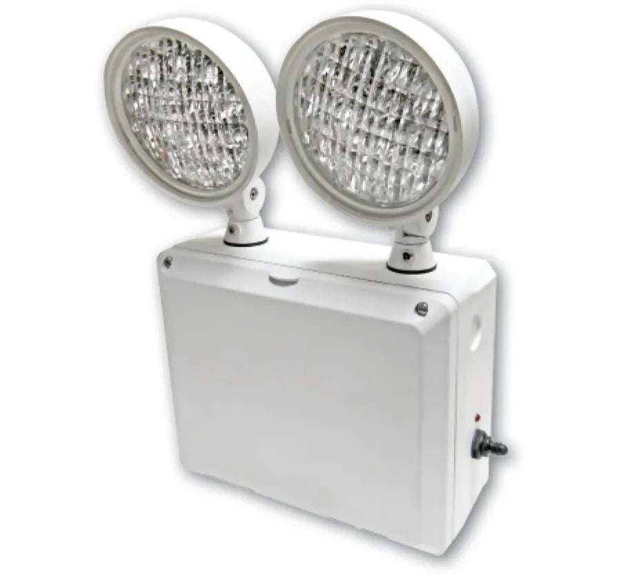 Westgate LEDTFX-2 LED 1.875W x 2-Head Emergency Light Fixture Wall Mount White Finish Wet Location Remote Capable 120-277V