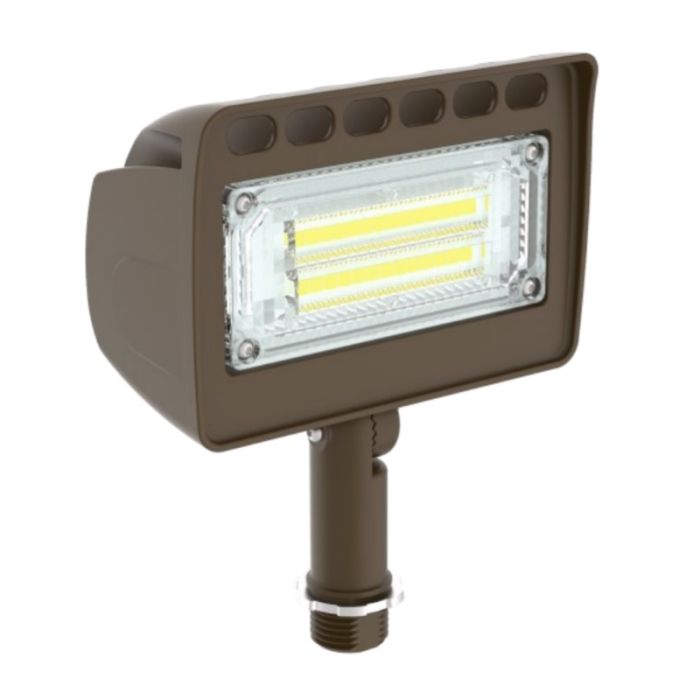 Westgate LF4-15W-30K-KN 15-Watt LED Round-Back Flood Light 3000K Dimmable 1/2" Knuckle Dark Bronze Finish 120-277V