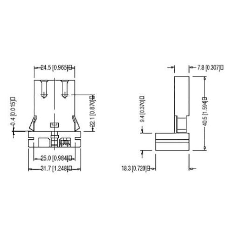 LH0978 Shunted, straight insertion / U-lamp socket for T8/T10/T12 bipin fluorescent lamps