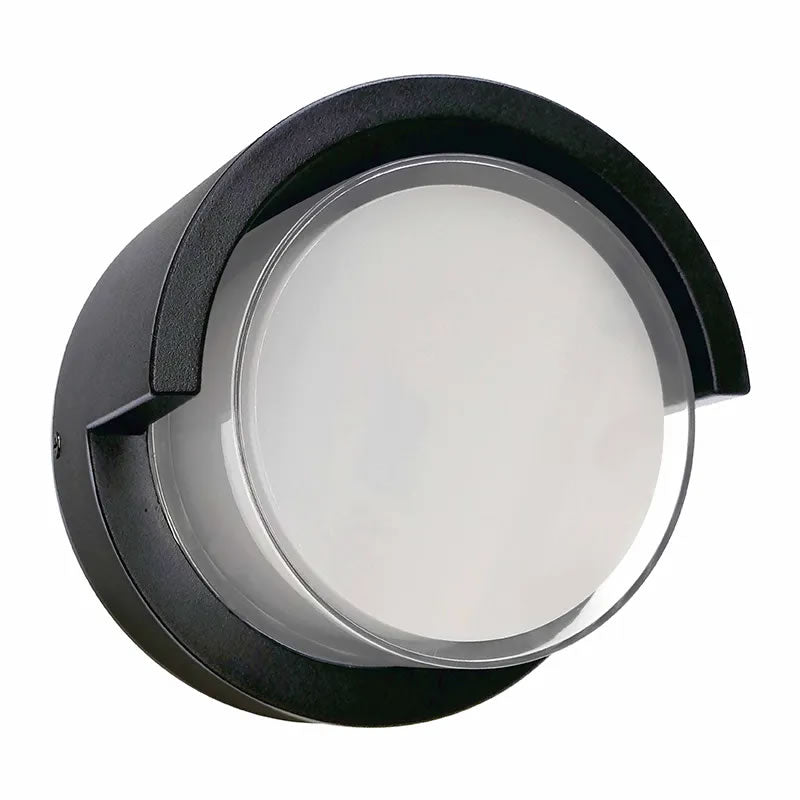 Westgate LRS-F-MCT-C90-BK 12W LED Round Wall Light Fixture Black Finish 30K/40K/50K 120V