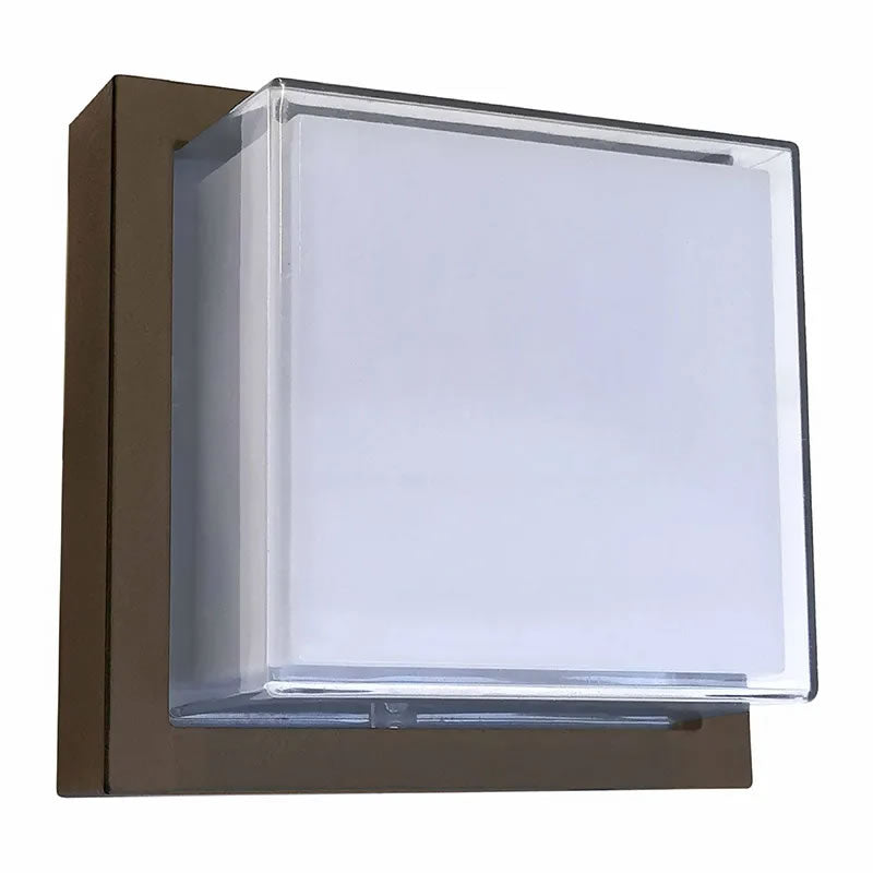 Westgate LRS-G-MCT-C90-MGBR 12W LED Square Wall Light Fixture Marine Grade Bronze Finish 30K/40K/50K 120V