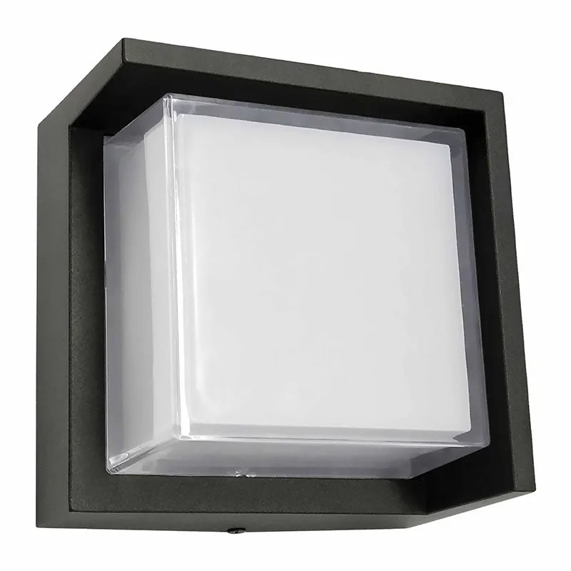 Westgate LRS-H-MCT-C90-BK 12W LED Square Wall Light Fixture Black Finish 30K/40K/50K 120V