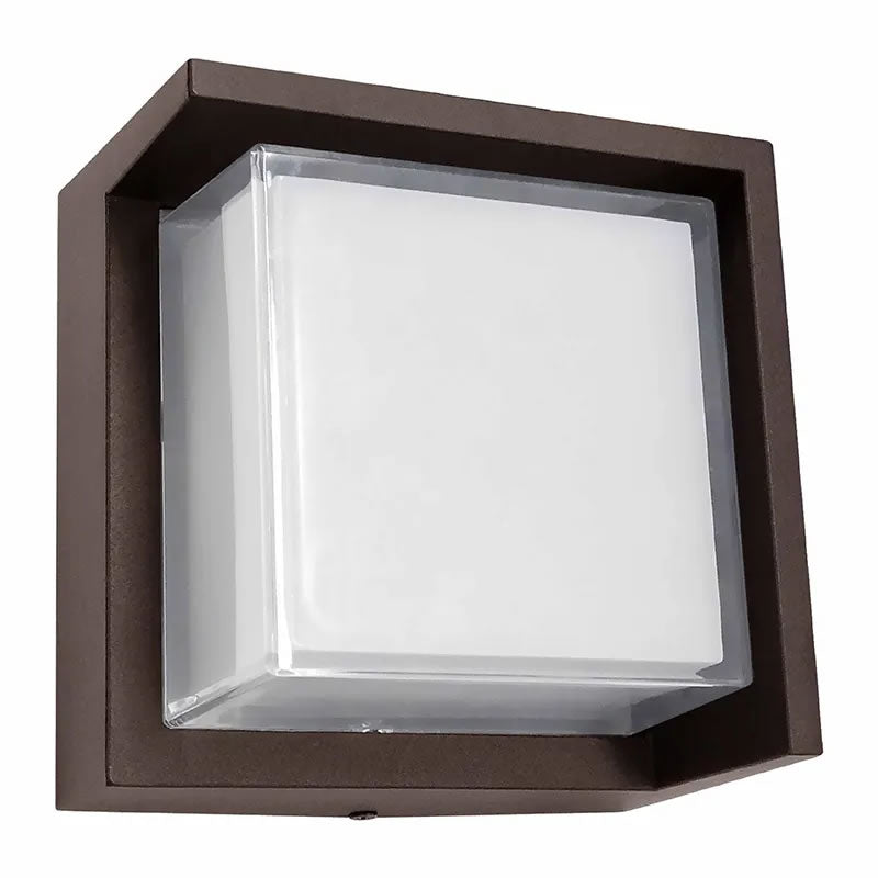 Westgate LRS-H-MCT-C90-MGBR 12W LED Square Wall Light Fixture Marine Grade Bronze Finish 30K/40K/50K 120V