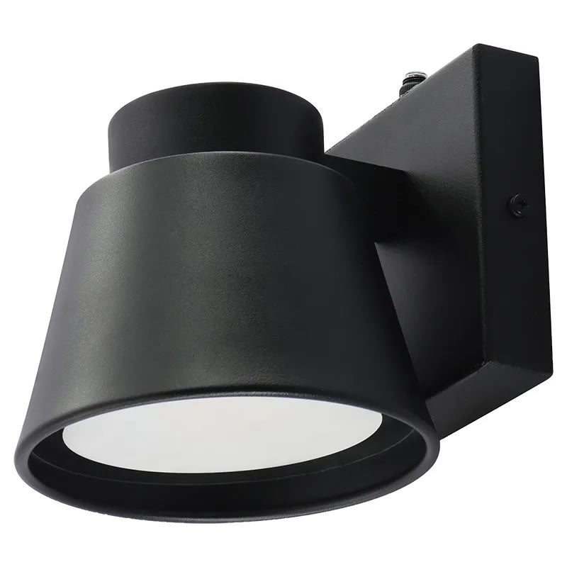 Westgate LRS-MC-MCT5-P-BK 10W Mini-Cone Wall Sconce Black Finish & Photocell 27K/30K/35K/40K/50K 120V