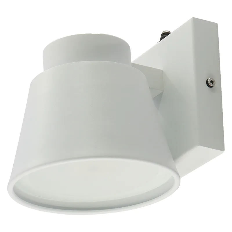 Westgate LRS-MC-MCT5-P-WH 10W Mini-Cone Wall Sconce White Finish & Photocell 27K/30K/35K/40K/50K 120V