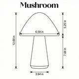 Kibun K70601 MUSHROOM Rechargeable Cordless LED Table Lamp, 3-Levels Brightness Touch Sensor Control, Stone Blue