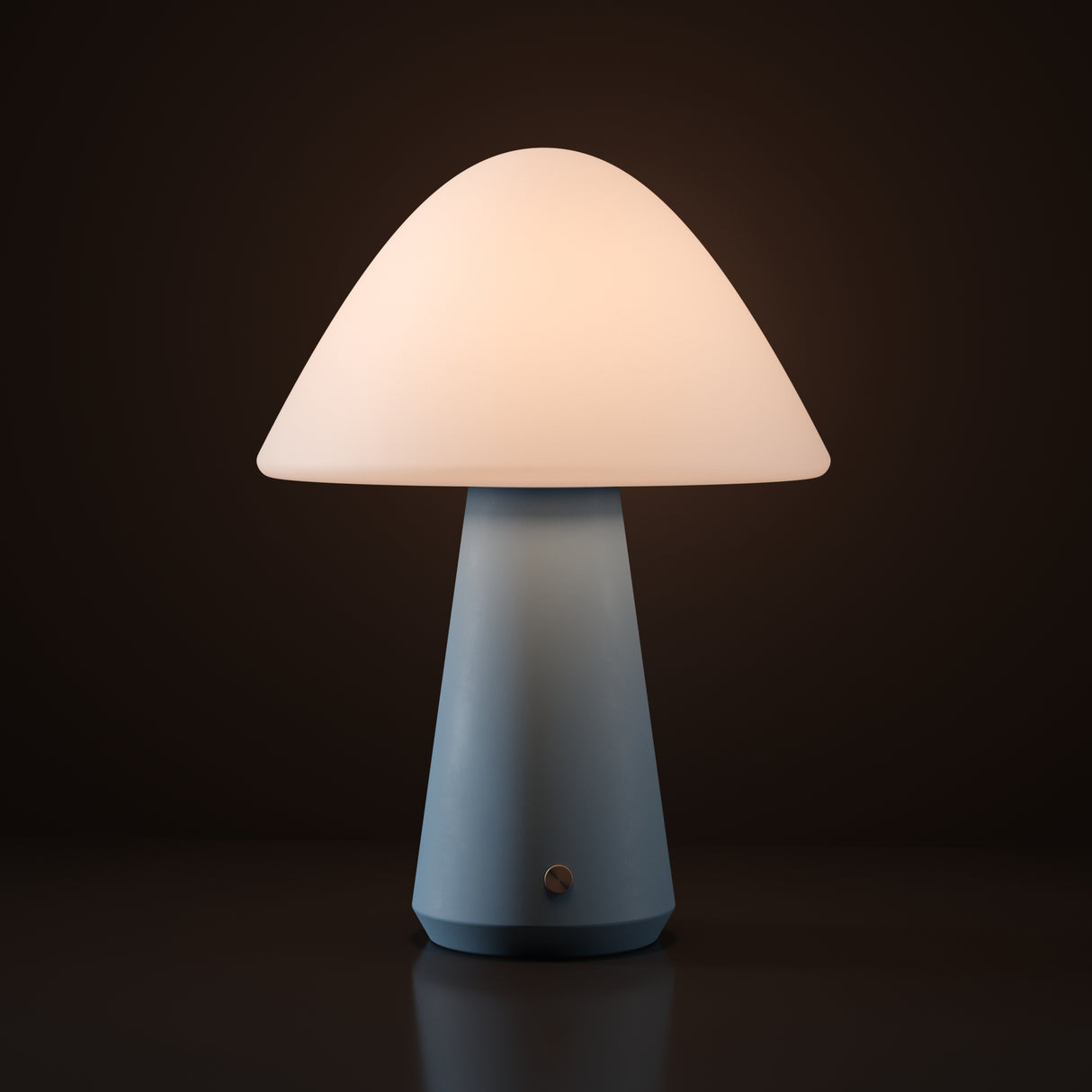 Kibun K70601 MUSHROOM Rechargeable Cordless LED Table Lamp, 3-Levels Brightness Touch Sensor Control, Stone Blue