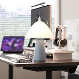 Kibun K70601 MUSHROOM Rechargeable Cordless LED Table Lamp, 3-Levels Brightness Touch Sensor Control, Stone Blue