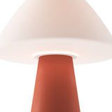 Kibun K70602 MUSHROOM Rechargeable Cordless LED Table Lamp, 3-Levels Brightness Touch Sensor Control, Terracotta