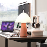 Kibun K70602 MUSHROOM Rechargeable Cordless LED Table Lamp, 3-Levels Brightness Touch Sensor Control, Terracotta