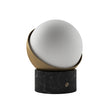 Kibun k70701 ORB Rechargeable Cordless LED Table Lamp, 3-Levels Brightness Touch Sensor Control, Black Marble / Brushed Brass