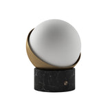 Kibun k70701 ORB Rechargeable Cordless LED Table Lamp, 3-Levels Brightness Touch Sensor Control, Black Marble / Brushed Brass