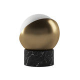 Kibun k70701 ORB Rechargeable Cordless LED Table Lamp, 3-Levels Brightness Touch Sensor Control, Black Marble / Brushed Brass