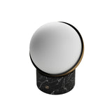 Kibun k70701 ORB Rechargeable Cordless LED Table Lamp, 3-Levels Brightness Touch Sensor Control, Black Marble / Brushed Brass