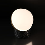 Kibun k70701 ORB Rechargeable Cordless LED Table Lamp, 3-Levels Brightness Touch Sensor Control, Black Marble / Brushed Brass