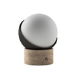 Kibun k70700 ORB Rechargeable Cordless LED Table Lamp, 3-Levels Brightness Touch Sensor Control, Travertine / Chocolate Bronze