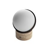 Kibun k70700 ORB Rechargeable Cordless LED Table Lamp, 3-Levels Brightness Touch Sensor Control, Travertine / Chocolate Bronze