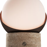 Kibun k70700 ORB Rechargeable Cordless LED Table Lamp, 3-Levels Brightness Touch Sensor Control, Travertine / Chocolate Bronze