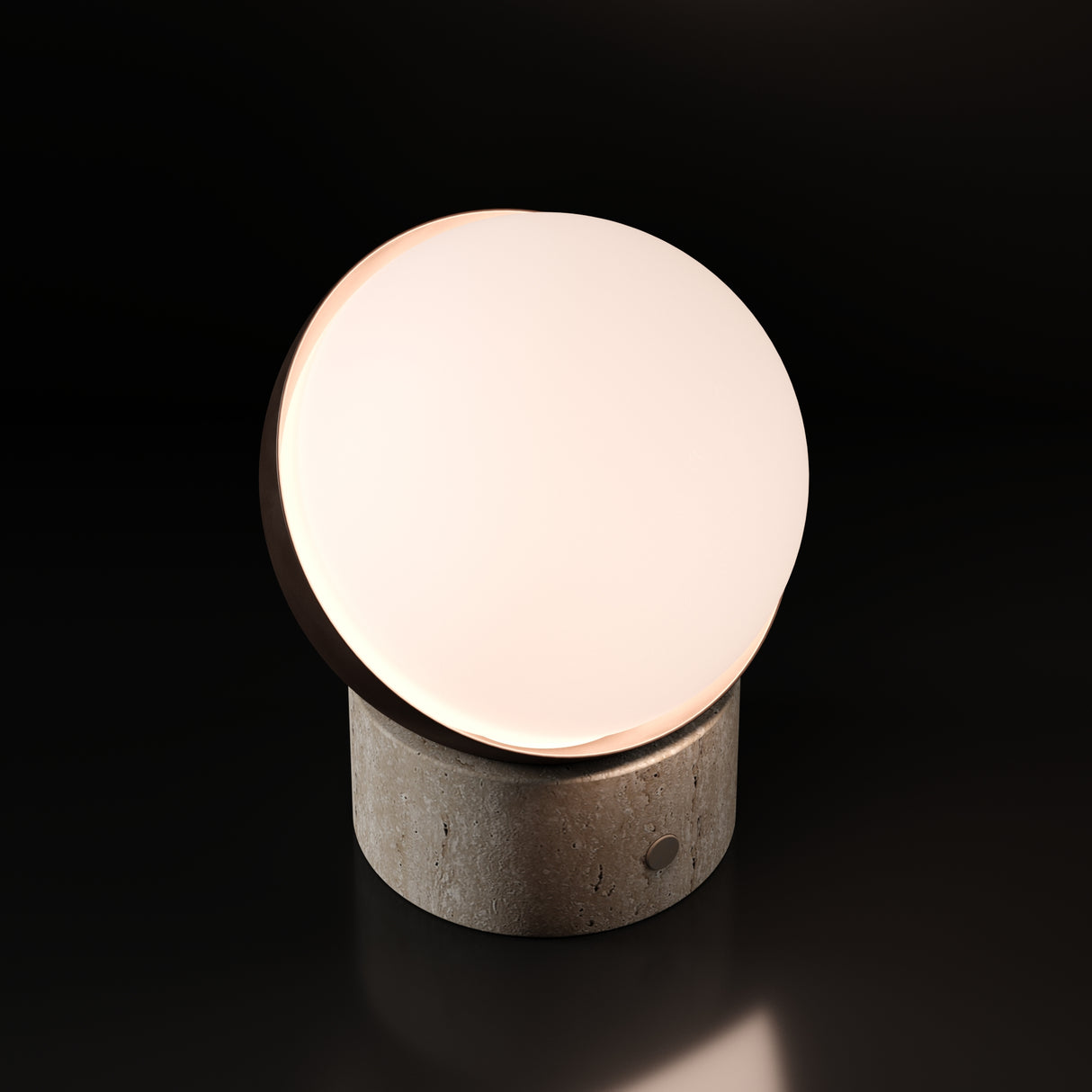 Kibun k70700 ORB Rechargeable Cordless LED Table Lamp, 3-Levels Brightness Touch Sensor Control, Travertine / Chocolate Bronze