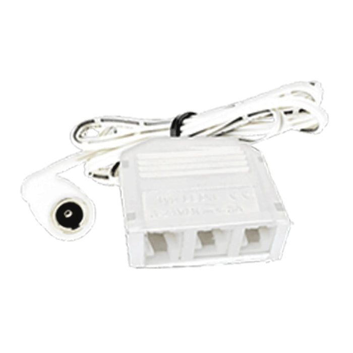 Westgate PL12-SPLIT3-WH 3-Hole White Mini Splitter with Female Socket & 40" Cord