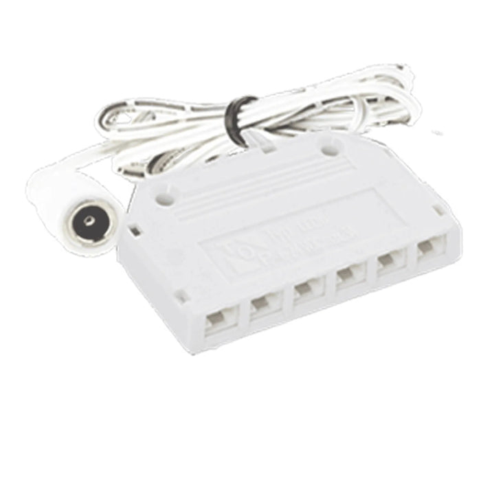 Westgate PL12-SPLIT6-WH 6-Hole White Mini Splitter with Female Socket & 40" Cord