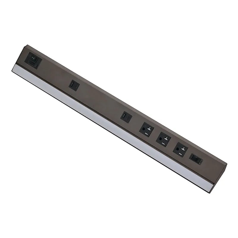 Westgate PSAL-30-3R-MCT5-BR 30-Inch 900lm LED Angled Bronze Undercabinet Light & Power Strip 27K/30K/35K/40K/50K 120-277V